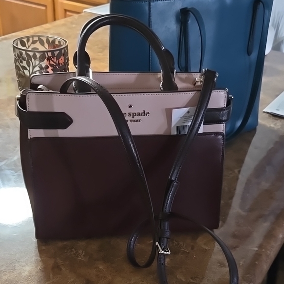 Kate Spade Burgundy and Cream Handbag - Picture 7 of 8